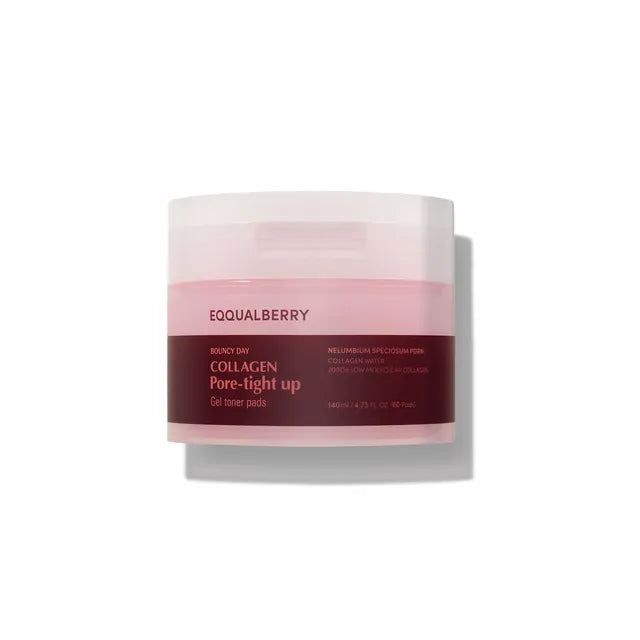 EQQUALBERRY - Collagen Pore-Tight Up Gel Toner Pads - Disques tonique gel collagène resserrant pores